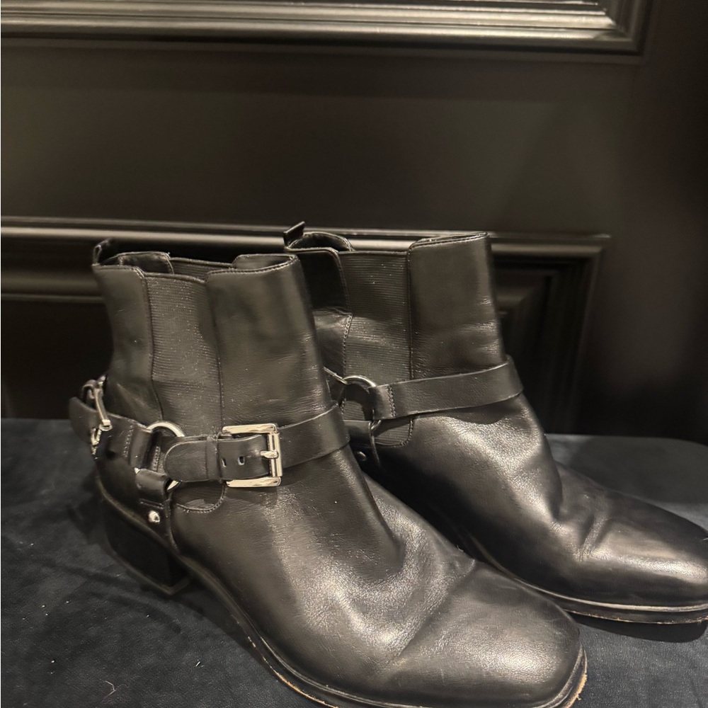 Michael Kors Black Ankle Boots with Glossy Finish